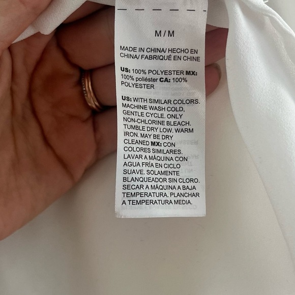 White House Black Market Mock Neck Lace Trim Sheer Blouse Size M - Picture 8 of 14